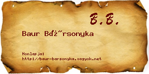 Baur Bársonyka névjegykártya